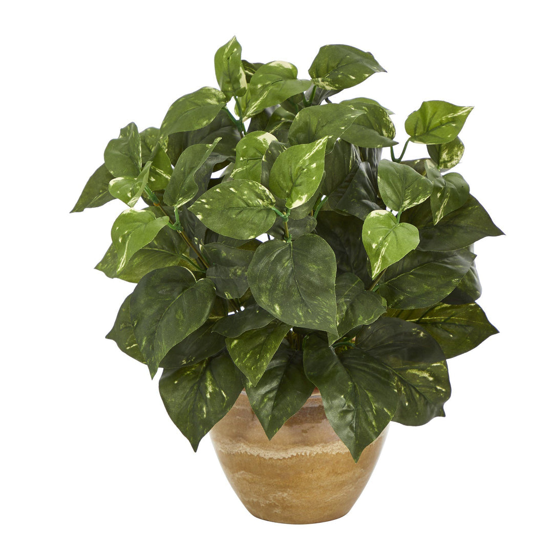Sztuczny pothos w ceramicznej donicy – wysokość 36 cm