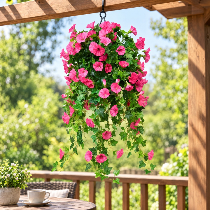 Sztuczny powojnik wiszący UV odporny – 2 sztuki, ok. 65 cm