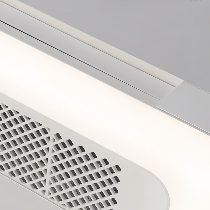 Wentylator sufitowy z lampą LED - bezłopatkowy, kwadratowy, biały, montaż przysufitowy lub wiszący