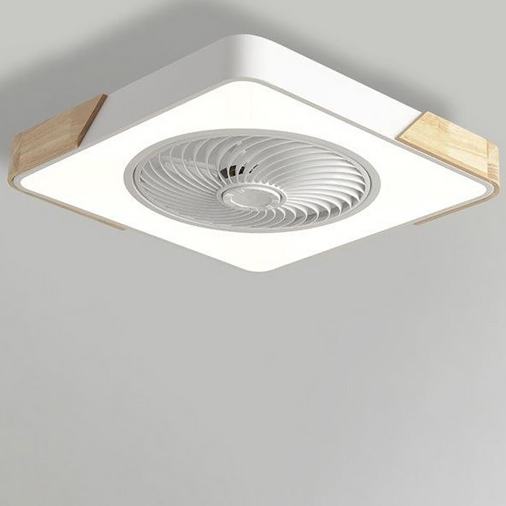 Wentylator sufitowy z lampą LED i pilotem - plafon, okrągły lub kwadratowy, 4 kolory