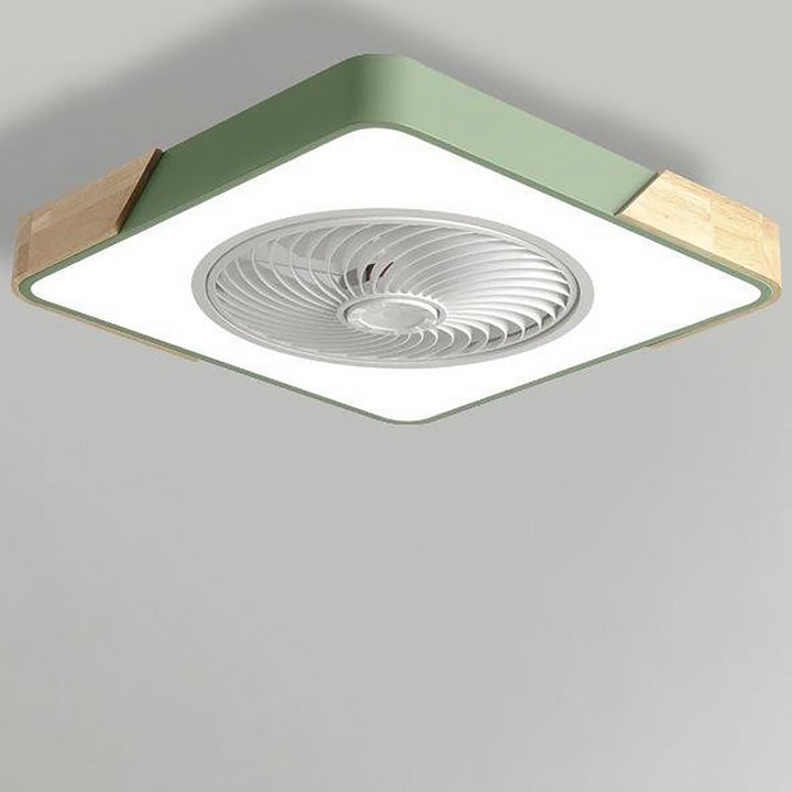 Wentylator sufitowy z lampą LED i pilotem - plafon, okrągły lub kwadratowy, 4 kolory