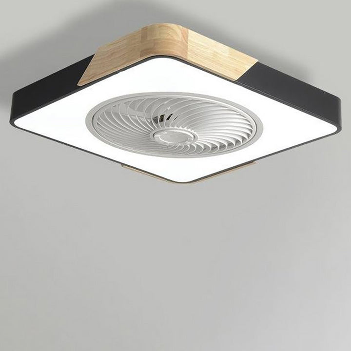 Wentylator sufitowy z lampą LED i pilotem - plafon, okrągły lub kwadratowy, 4 kolory