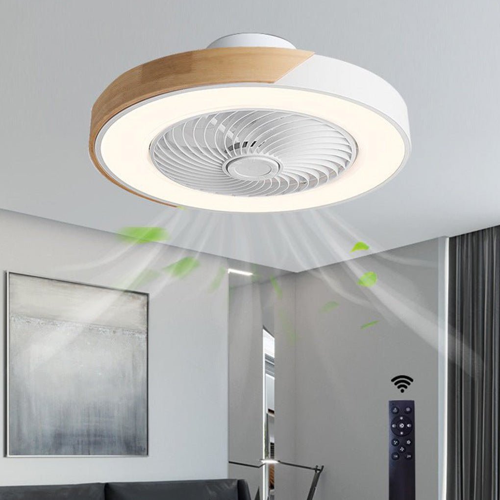 Wentylator sufitowy z lampą LED i pilotem - plafon, okrągły lub kwadratowy, 4 kolory