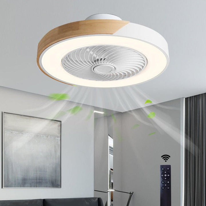 Wentylator sufitowy z lampą LED i pilotem - plafon, okrągły lub kwadratowy, 4 kolory
