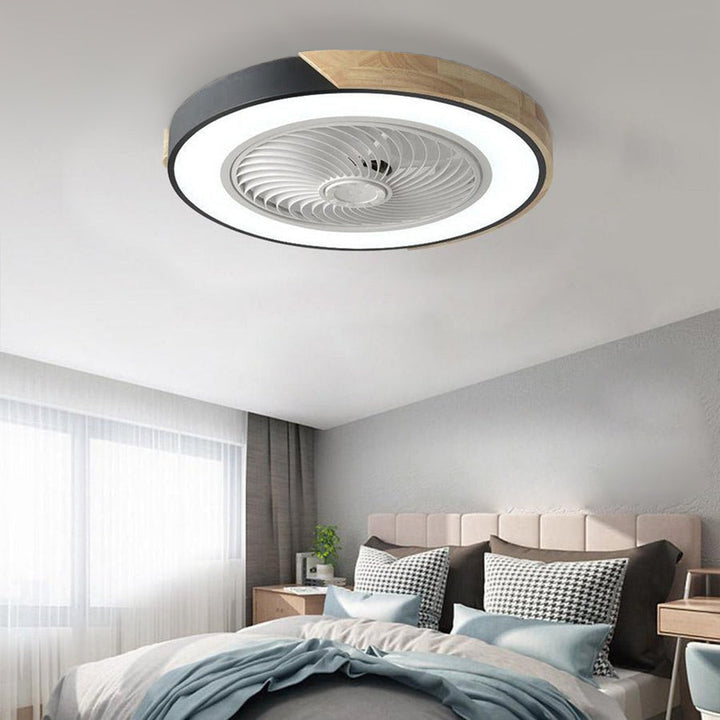 Wentylator sufitowy z lampą LED i pilotem - plafon, okrągły lub kwadratowy, 4 kolory