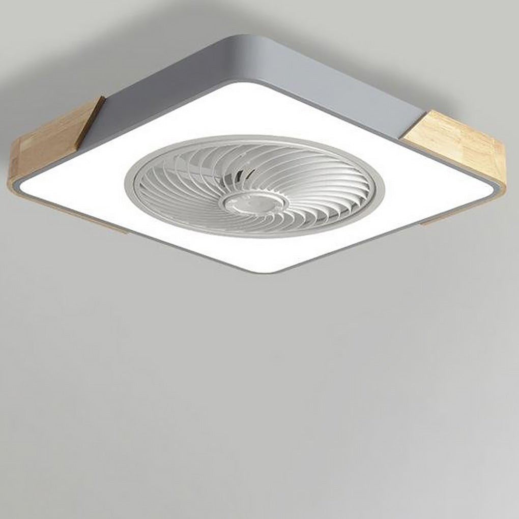 Wentylator sufitowy z lampą LED i pilotem - plafon, okrągły lub kwadratowy, 4 kolory