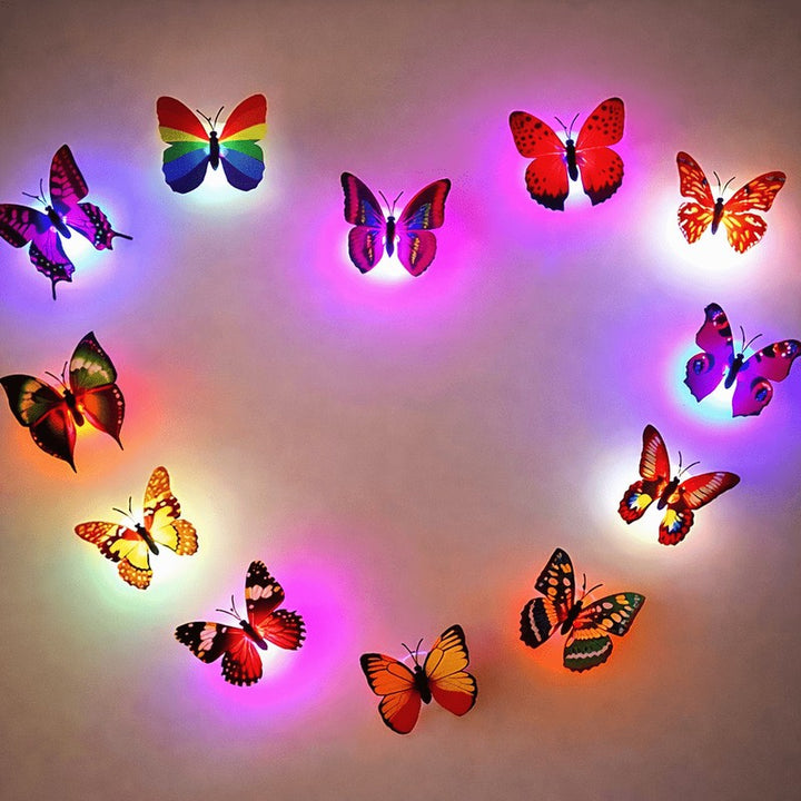 Świetlny motyl ścienny LED - zestaw 10 sztuk