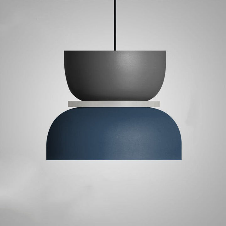 Wisząca lampa sufitowa - Skandynawski z dwukolorowym abażurem