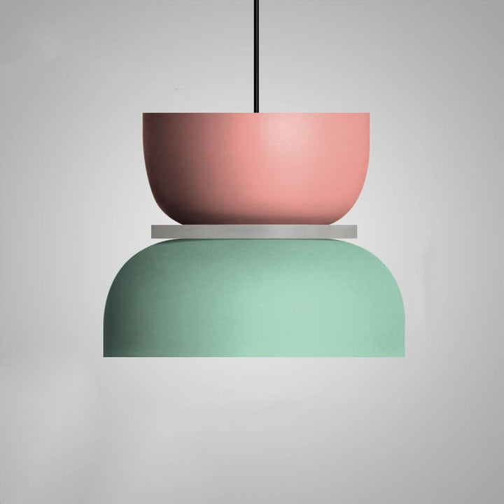 Wisząca lampa sufitowa - Skandynawski z dwukolorowym abażurem