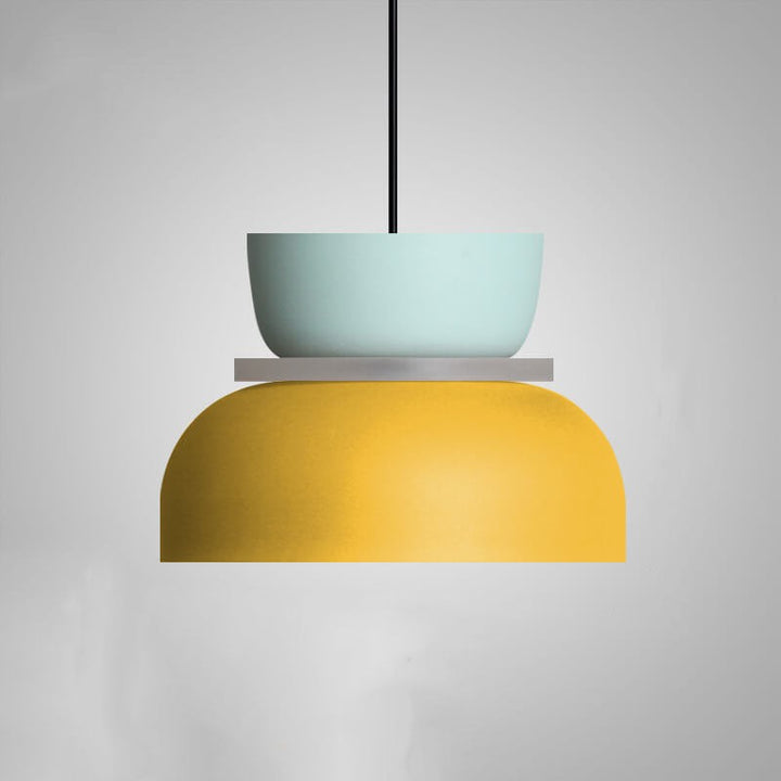 Wisząca lampa sufitowa - Skandynawski z dwukolorowym abażurem