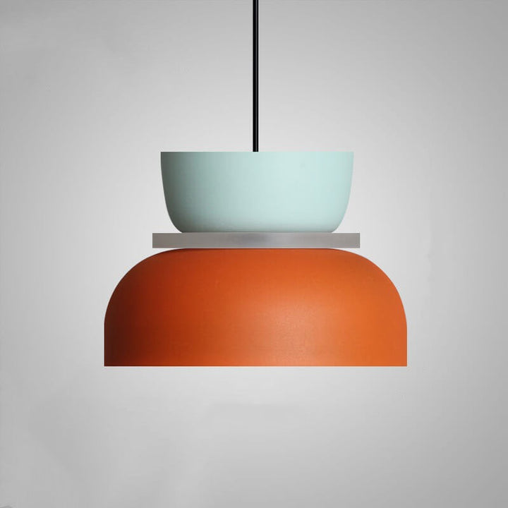 Wisząca lampa sufitowa - Skandynawski z dwukolorowym abażurem