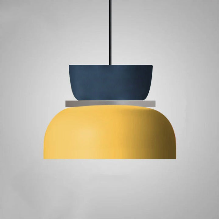 Wisząca lampa sufitowa - Skandynawski z dwukolorowym abażurem