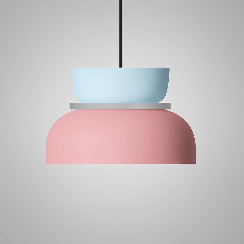 Wisząca lampa sufitowa - Skandynawski z dwukolorowym abażurem
