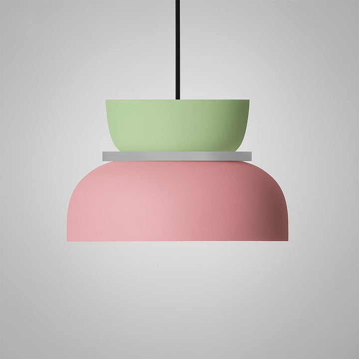 Wisząca lampa sufitowa - Skandynawski z dwukolorowym abażurem