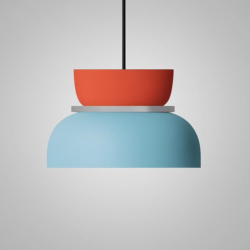 Wisząca lampa sufitowa - Skandynawski z dwukolorowym abażurem